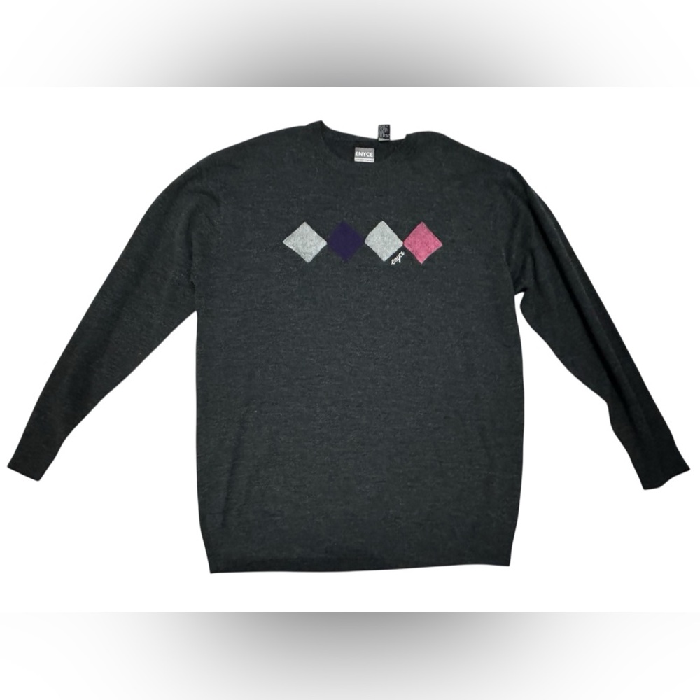 Enyce Men's Charcoal Sweater with Colorful Diamond Accents
